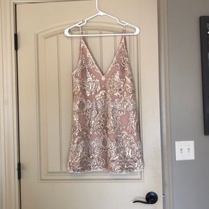 FREE PEOPLE Night Shimmers Dress - Gold - Size 4